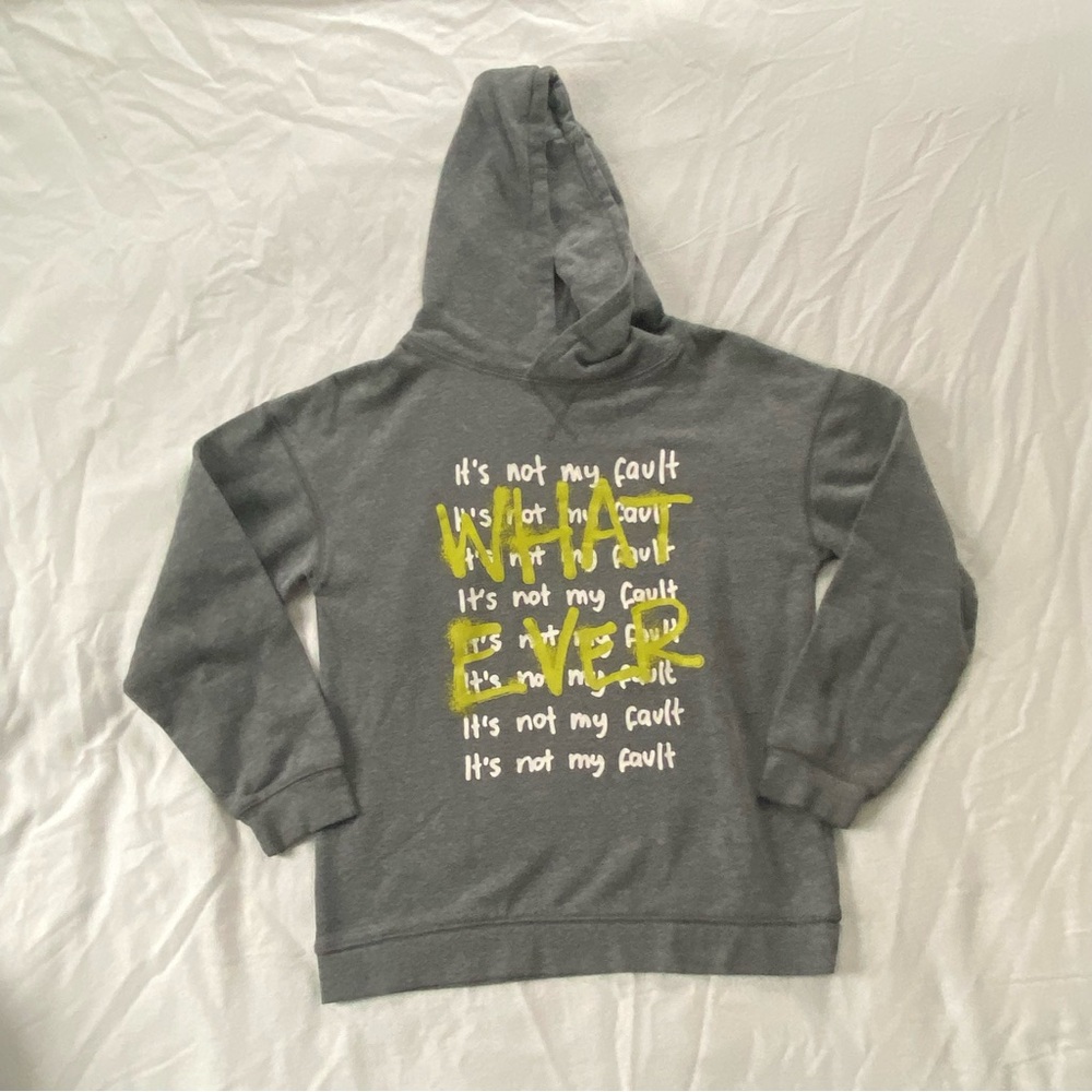 Gray Kids Hoodie with Yellow Print